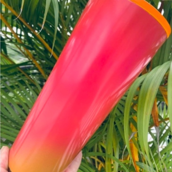 Starbucks Ombre Pink Orange Stainless Steel Gradient Cold Cup Tumbler 24oz 2022 - Picture 9 of 9